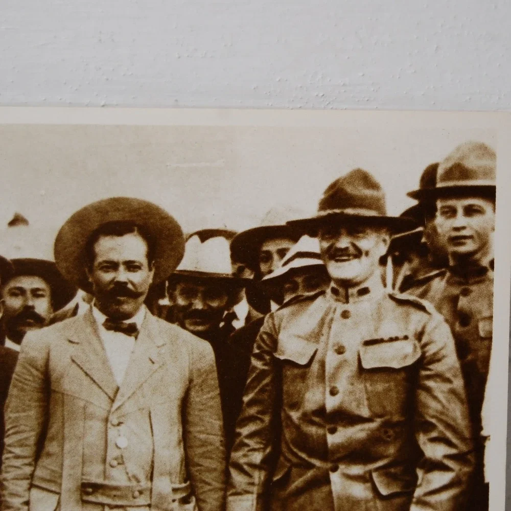 Pancho Villa postcard Agustin Casasola 1914 image of Obregon,‎ Villa & Pershing